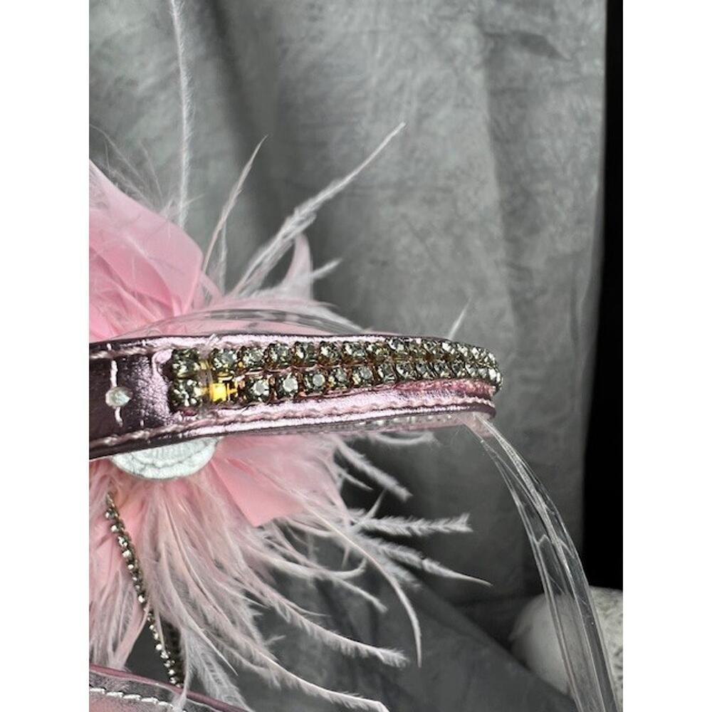 Azalea Wang Licorice Feather Flower Embellished Sandal Women's Size US 6.5 - Picture 3 of 7